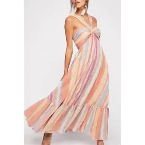 Tropical Sunrise Maxi Dress Size 6 - Picture 3 of 5